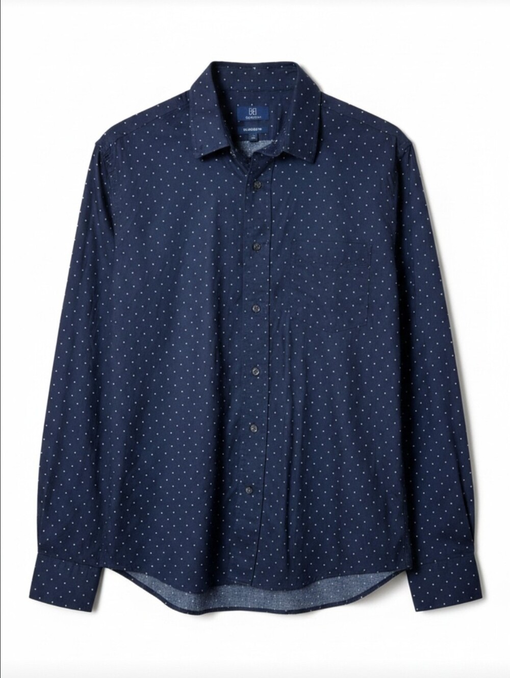 George Navy Dotted Button-Up Dress Shirt